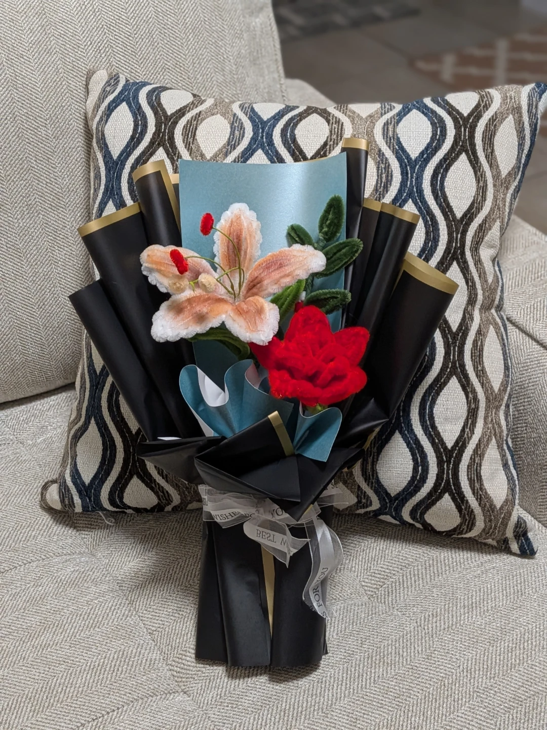 Nush customized Handmade Pipe Cleaner Flower Bouquet