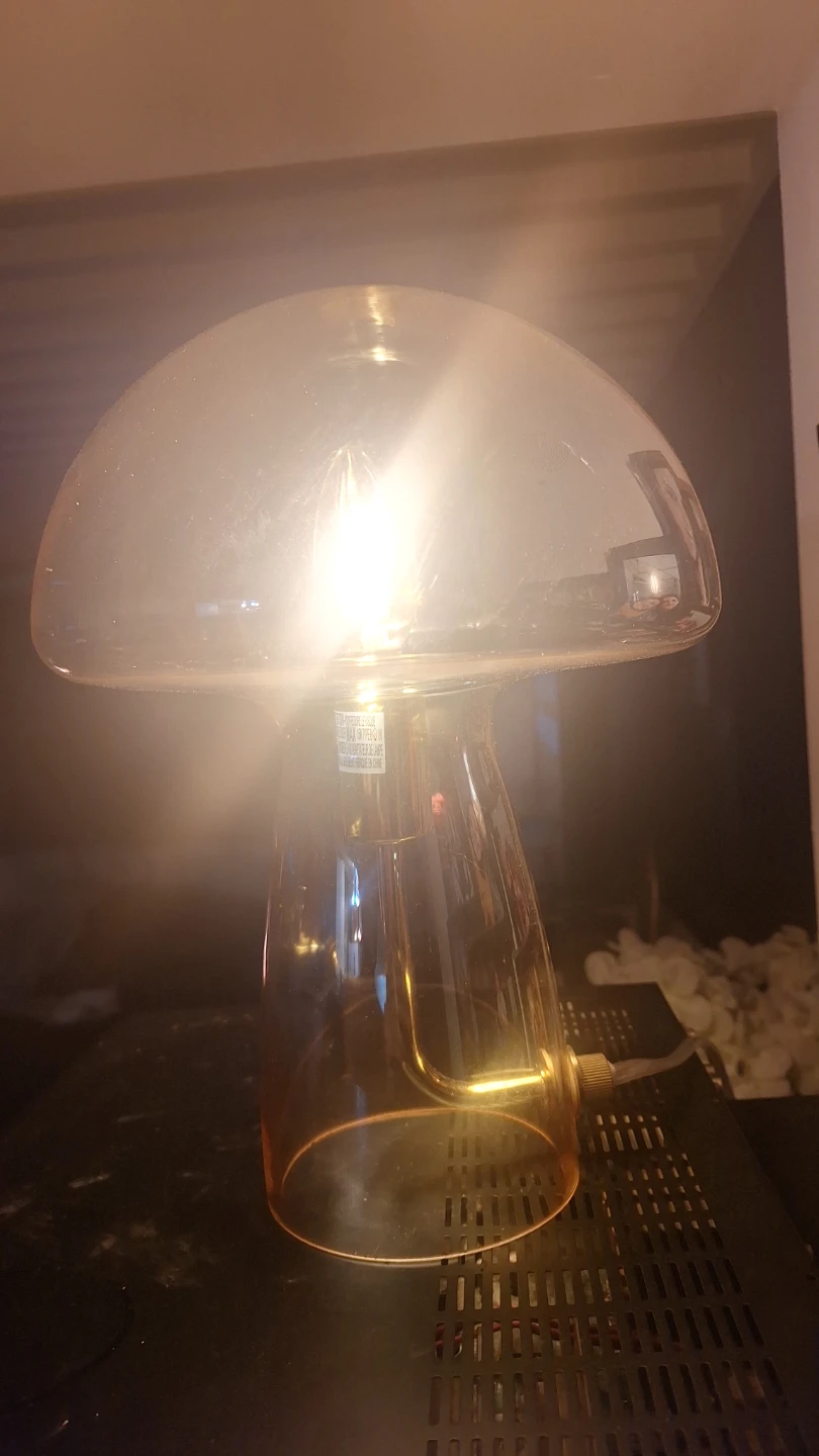 Amber Glass Mushroom Table Lamp - photo 4