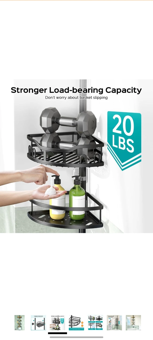 4-Tier Tension Shower Corner Shelf - photo 3
