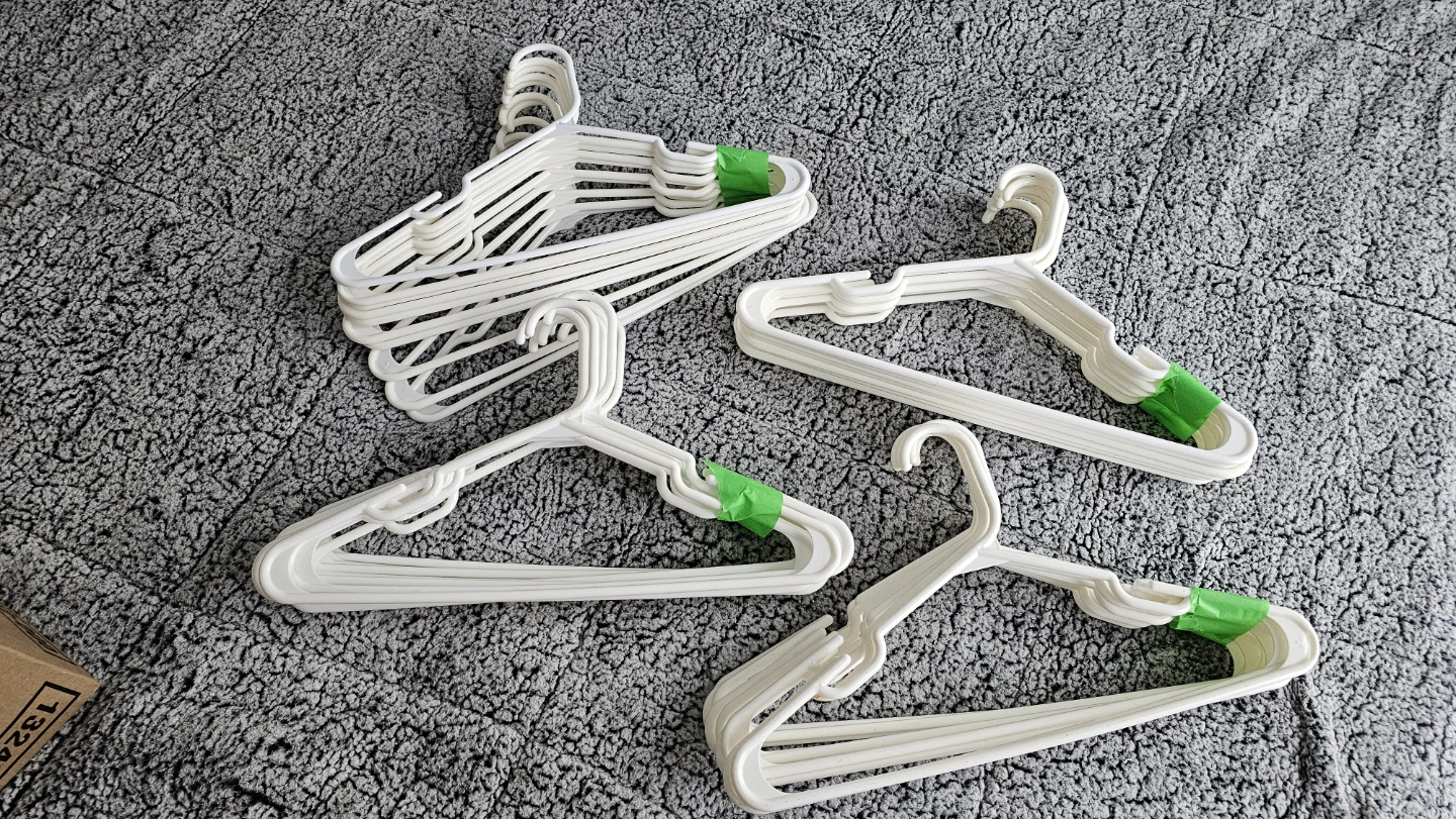 Assorted Plastic Clothes Hangers white and grey - photo 4