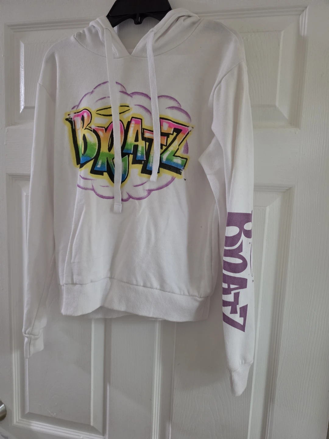 Bratz White Hoodie with Rainbow Logo