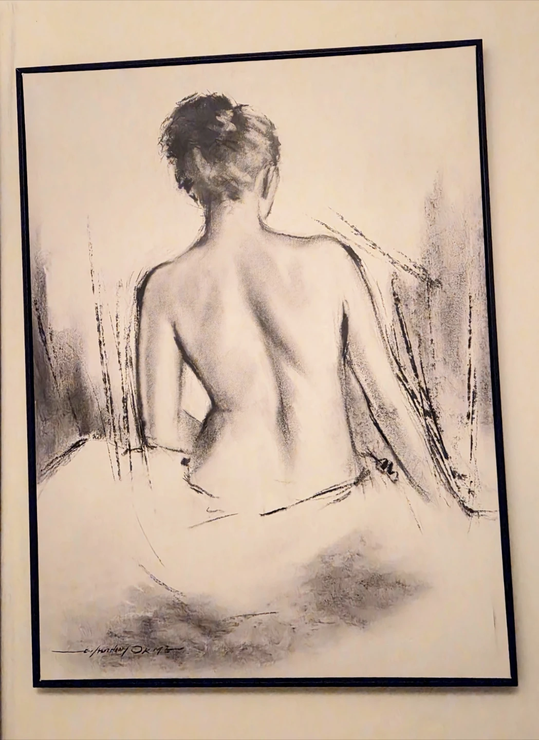 Art decor Charcoal style sketch print.
