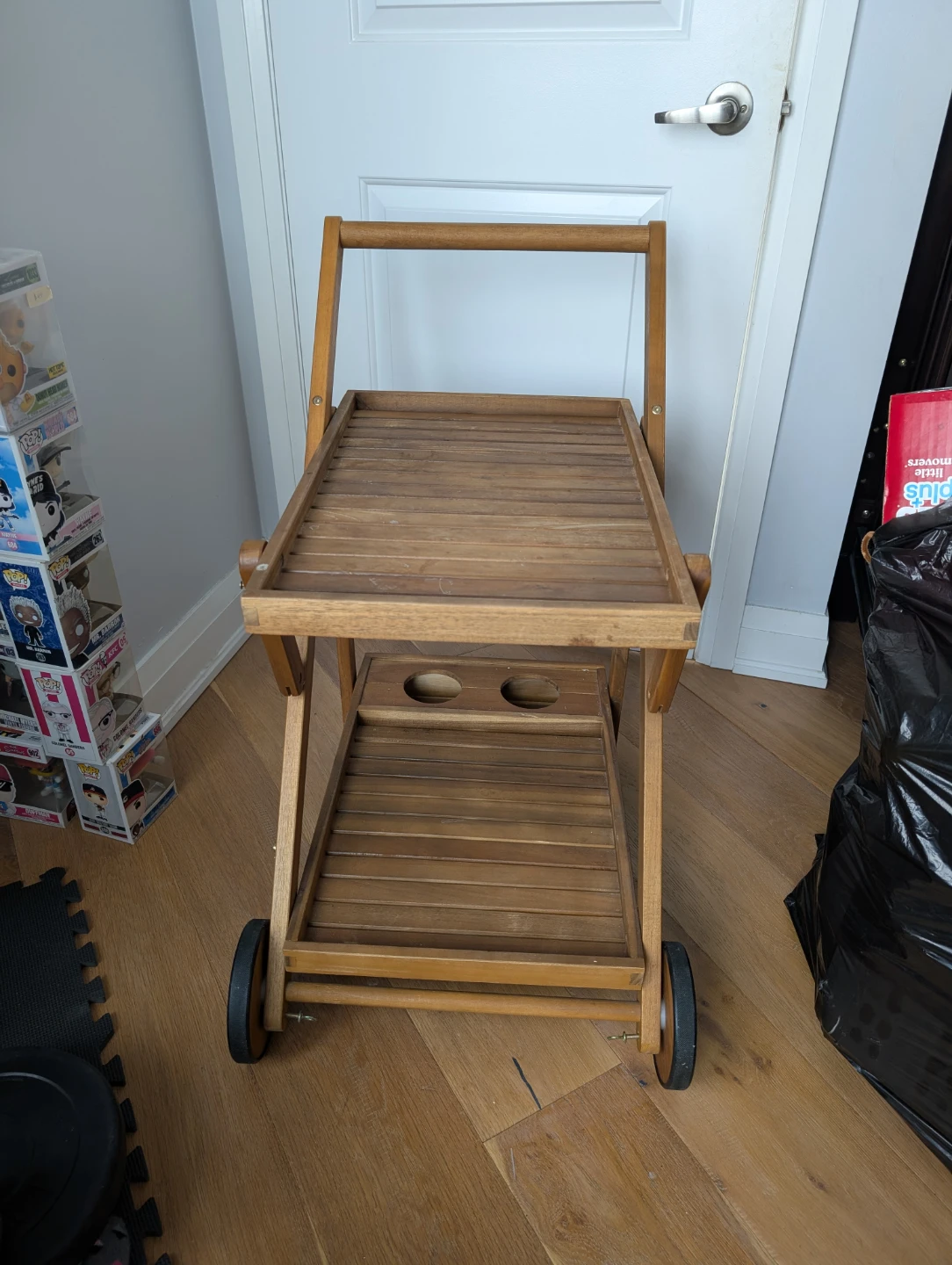 Wooden Folding Serving Cart