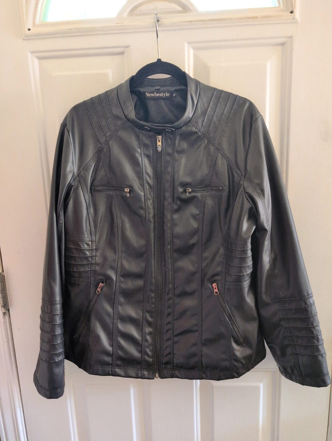 Newbestyle Black Faux Leather Jacket