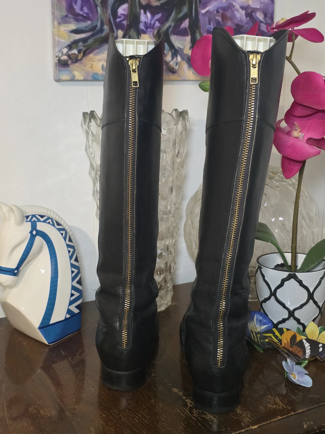 Poppy Barley Black Leather Tall Boots - photo 3
