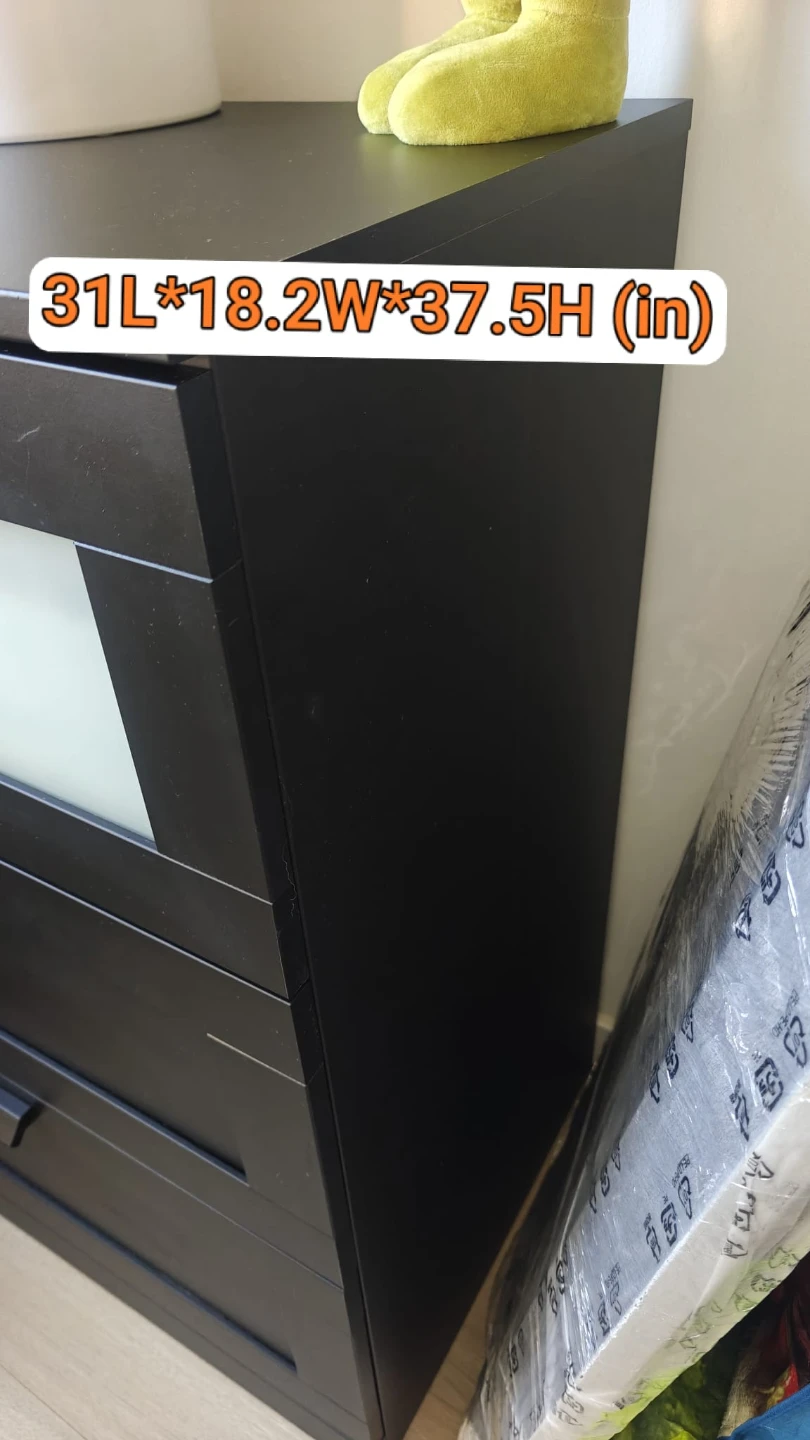 Black 3-Drawer Dresser - photo 4