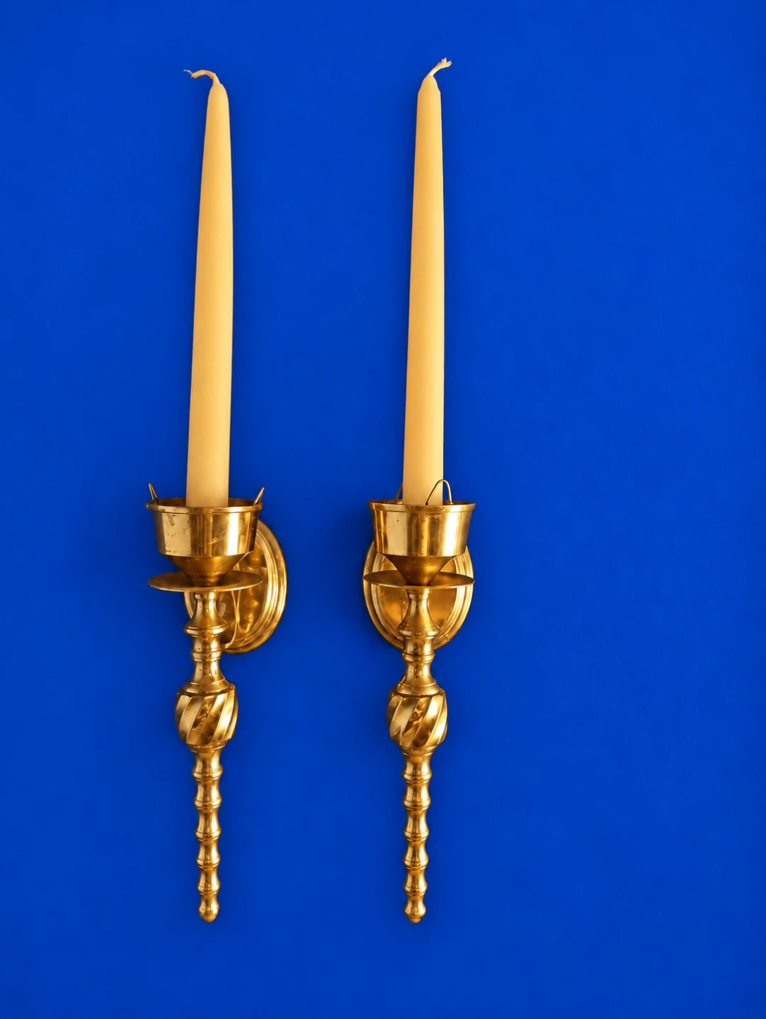 Vintage 60s brass wall sconces perfect for holiday - photo 5