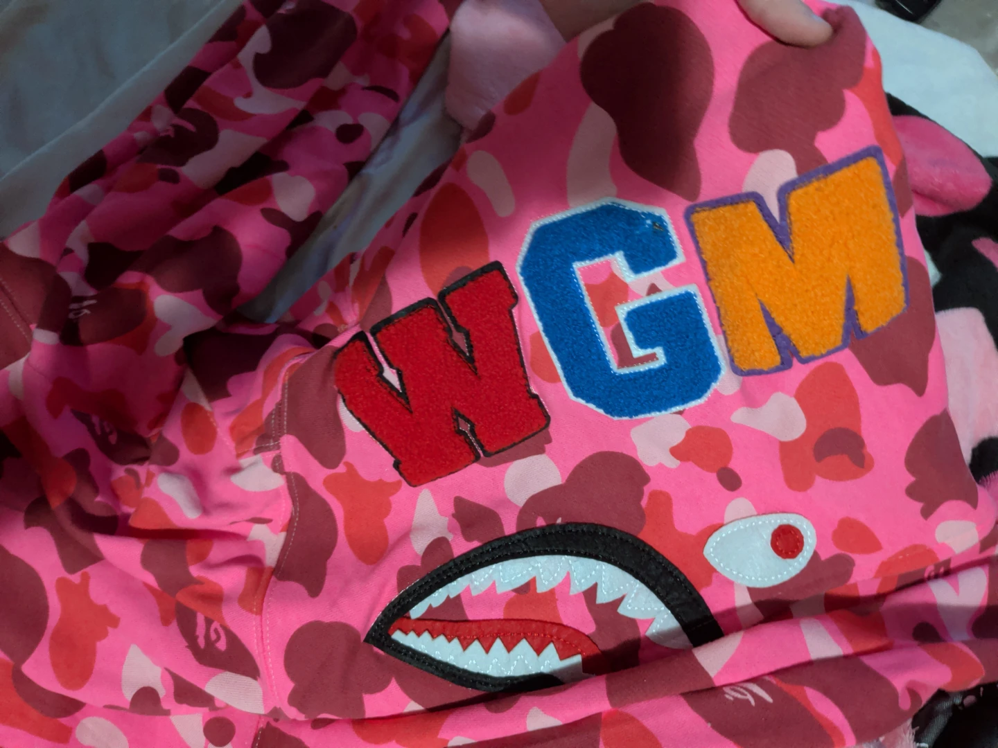 A Bathing Ape Pink Camo Shark Hoodie - photo 3