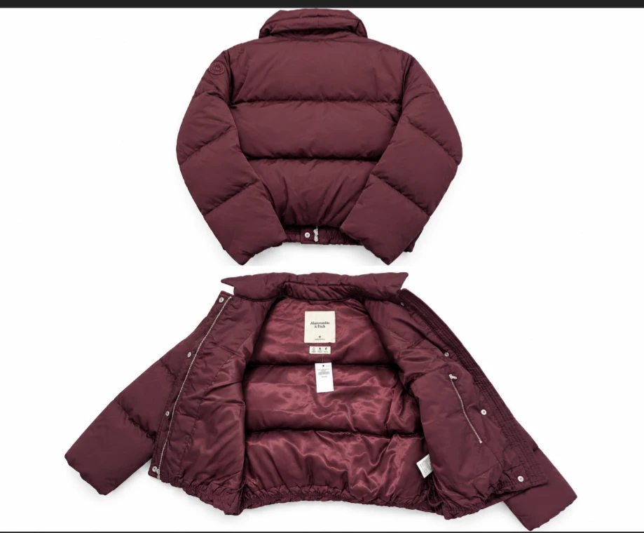 Abercrombie & Fitch Maroon Puffer Jacket - photo 2