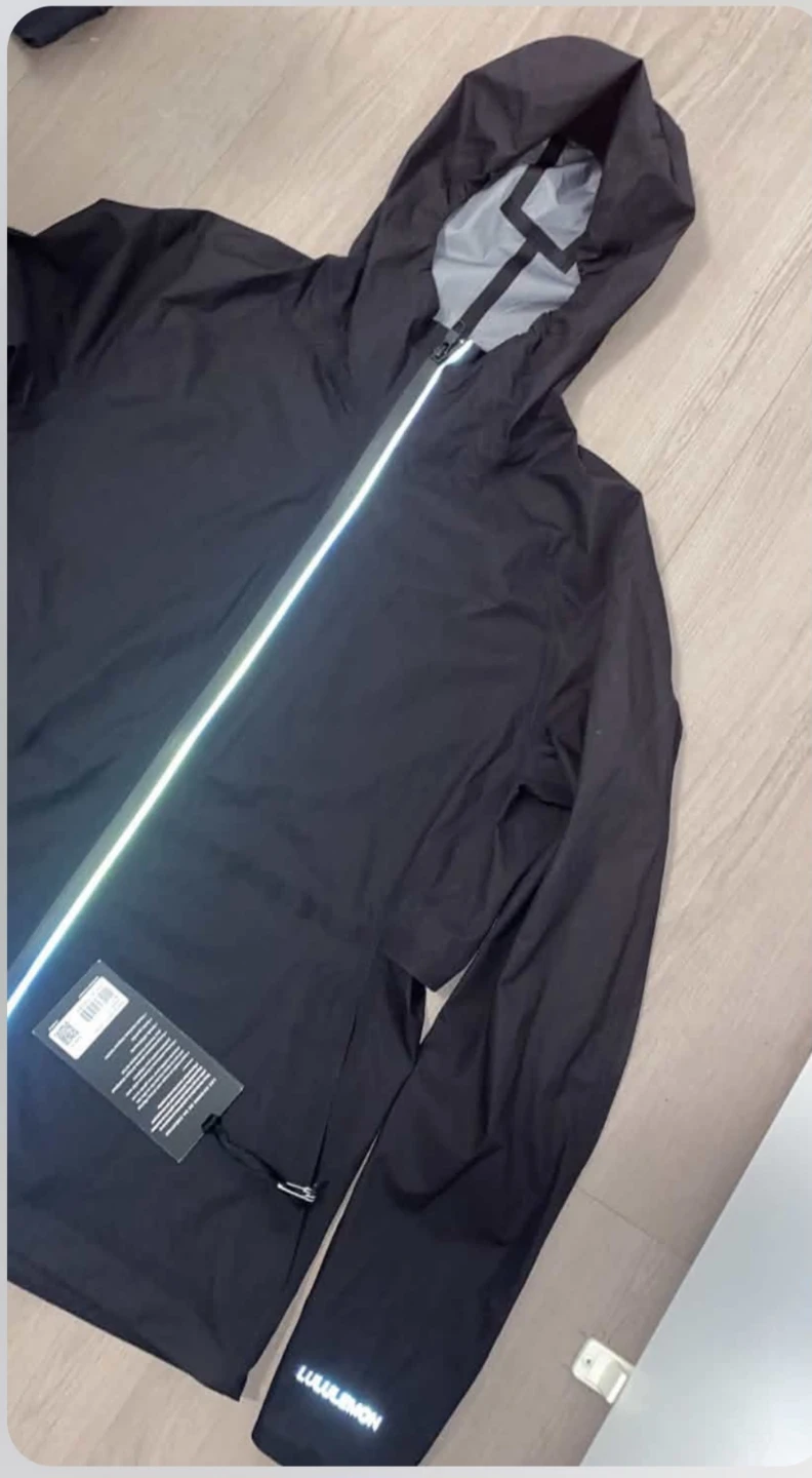 Lululemon Black Hooded Rain Jacket