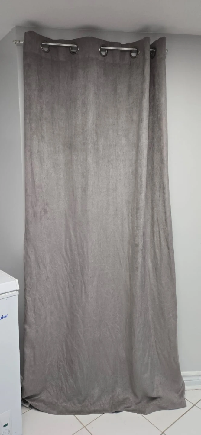 🏈Grey Grommet Top Curtain Panels