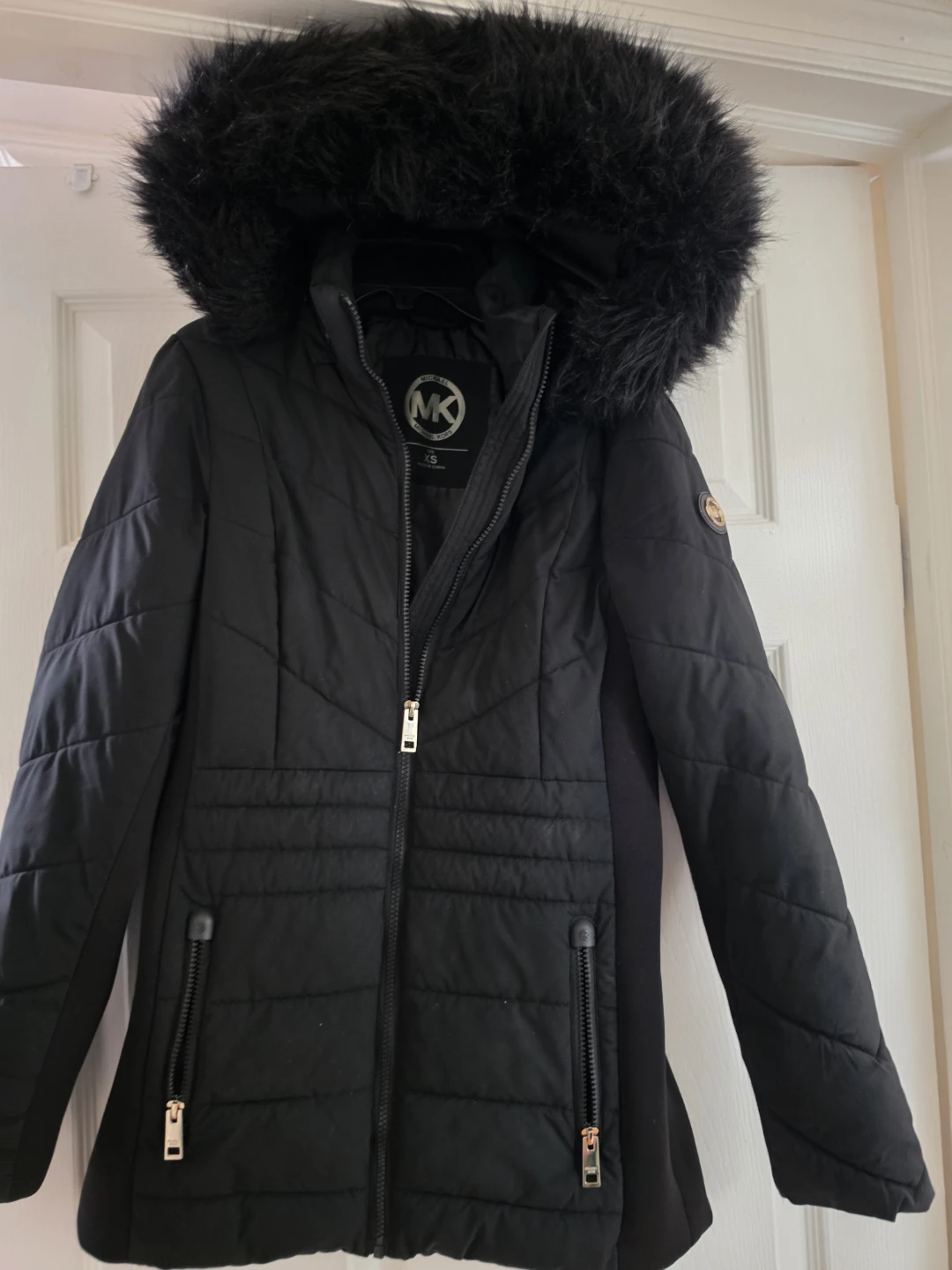 Michael Kors Black Hooded Puffer Coat