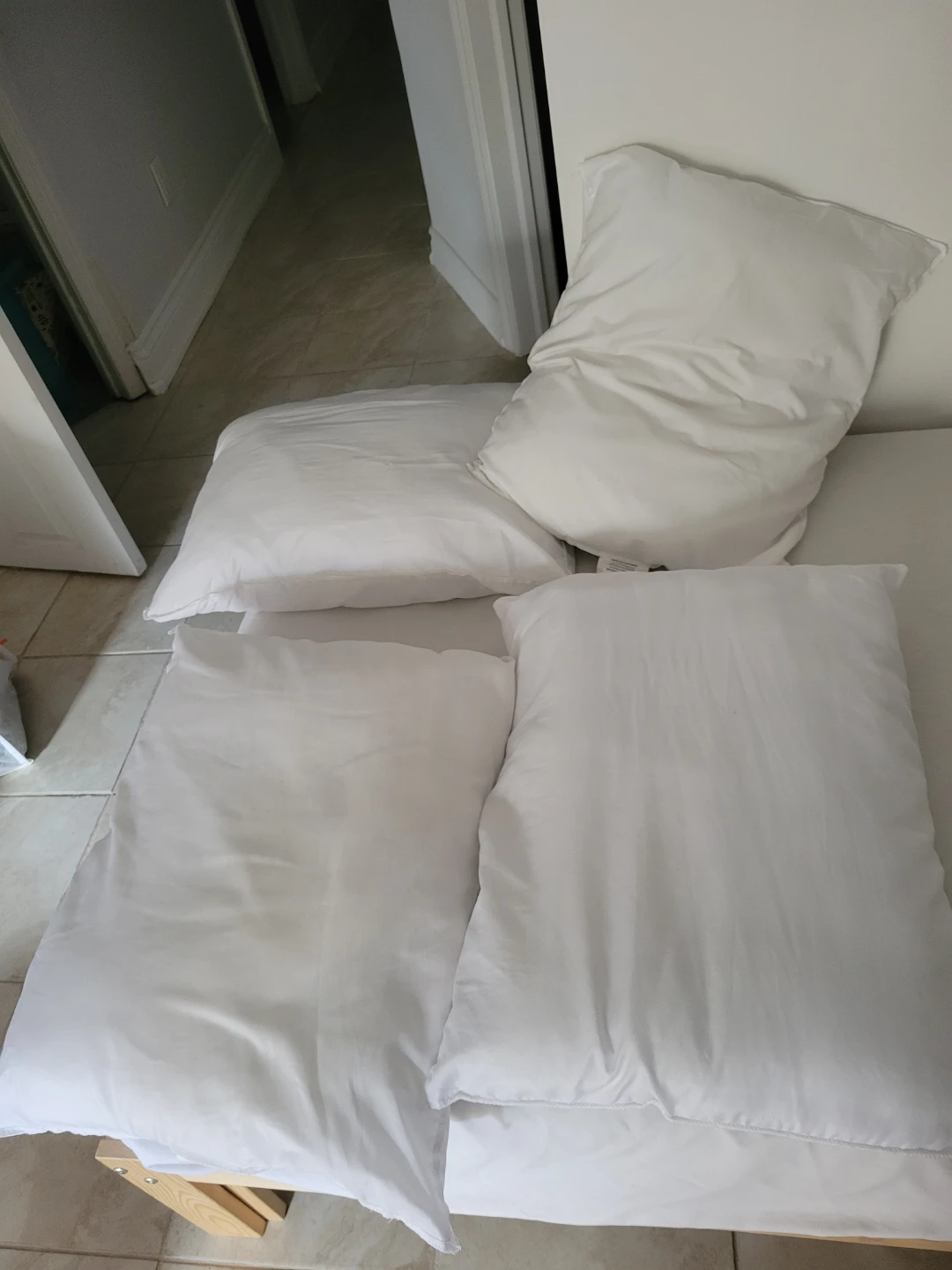 $3 each white bed pillows