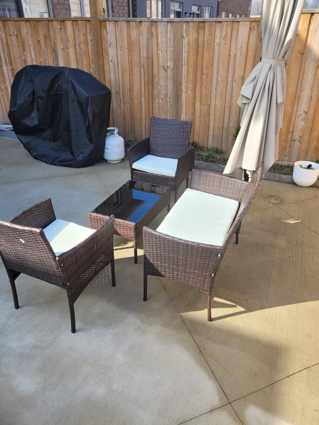Wicker Patio Set with Loveseat, Chairs, and Coffee Table - photo 3
