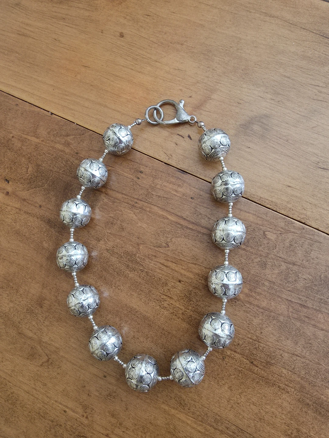 Silver-toned statement necklace