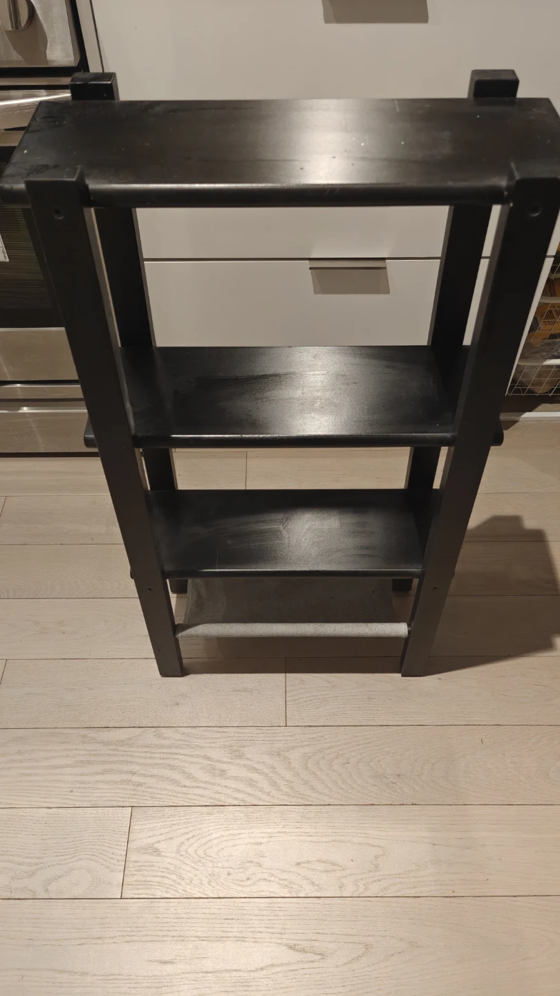Black 3-Tier Shelving Unit - photo 2