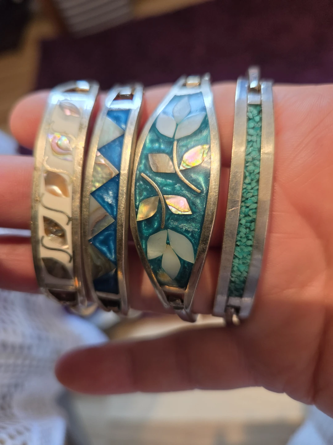 Assorted Inlaid Bracelets - Sterling Silver filled - photo 4