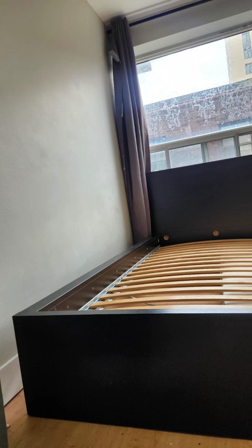IKEA Black Bed Frame with Luroy Slatted Base OBO - photo 3