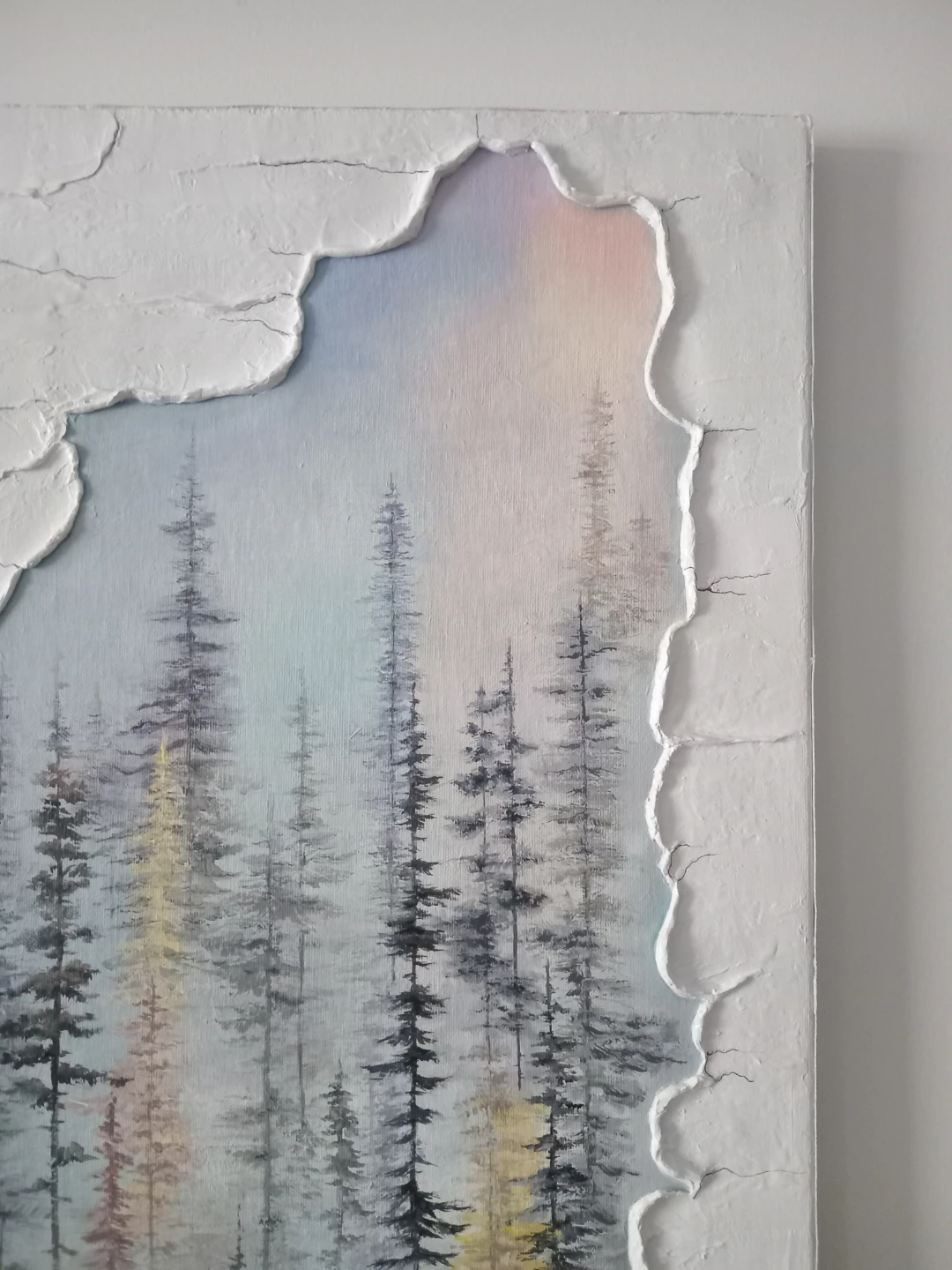 Textured Forest Landscape handpainted artwork - photo 3