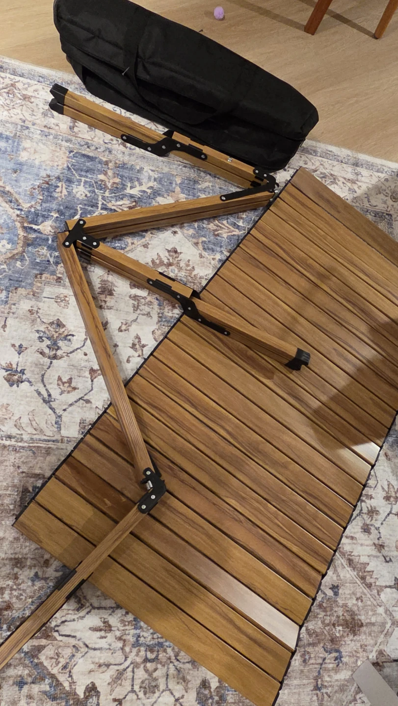 Wooden Roll-Top Camping Table with Carry Bag - photo 5