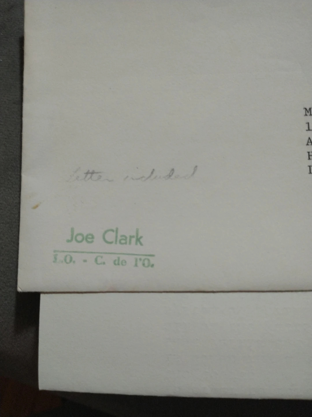 1976 Signed Letter from Joe Clark, Leader of the Opposition - photo 4