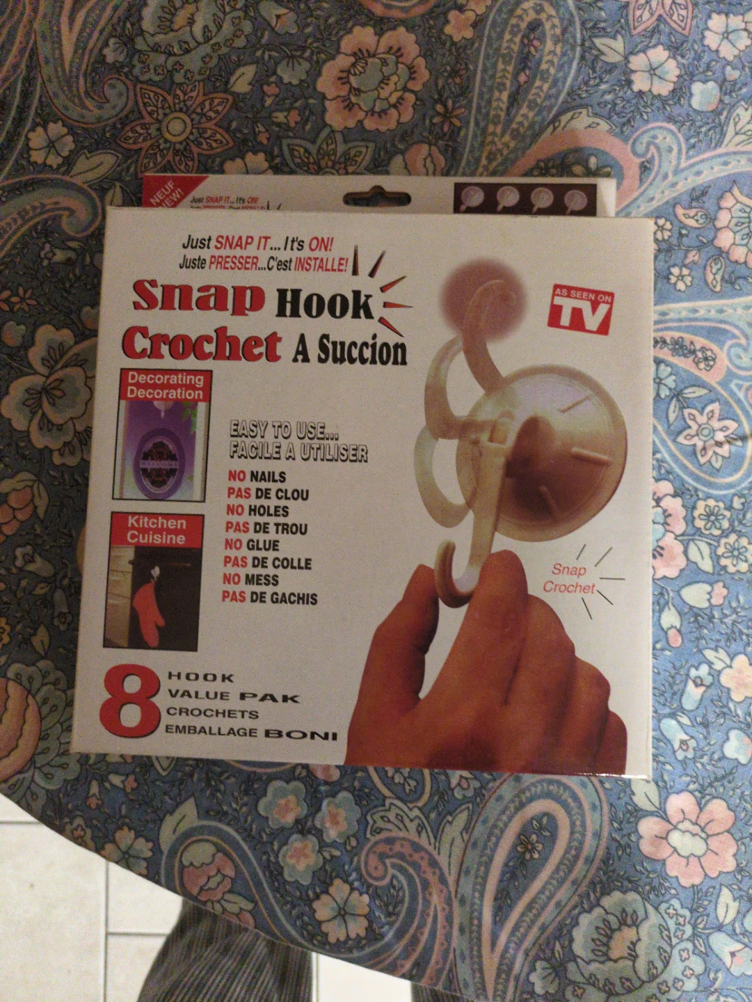 Snap Hook Suction Cup Hooks - 8 Pack