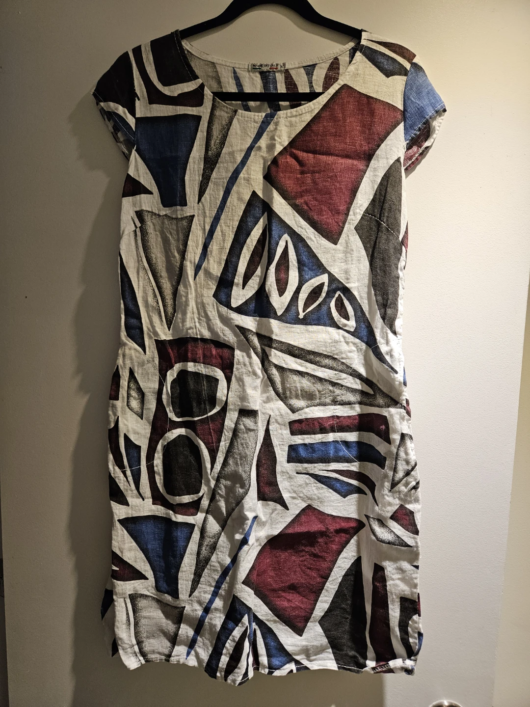 Made in Italy patterned linen dress