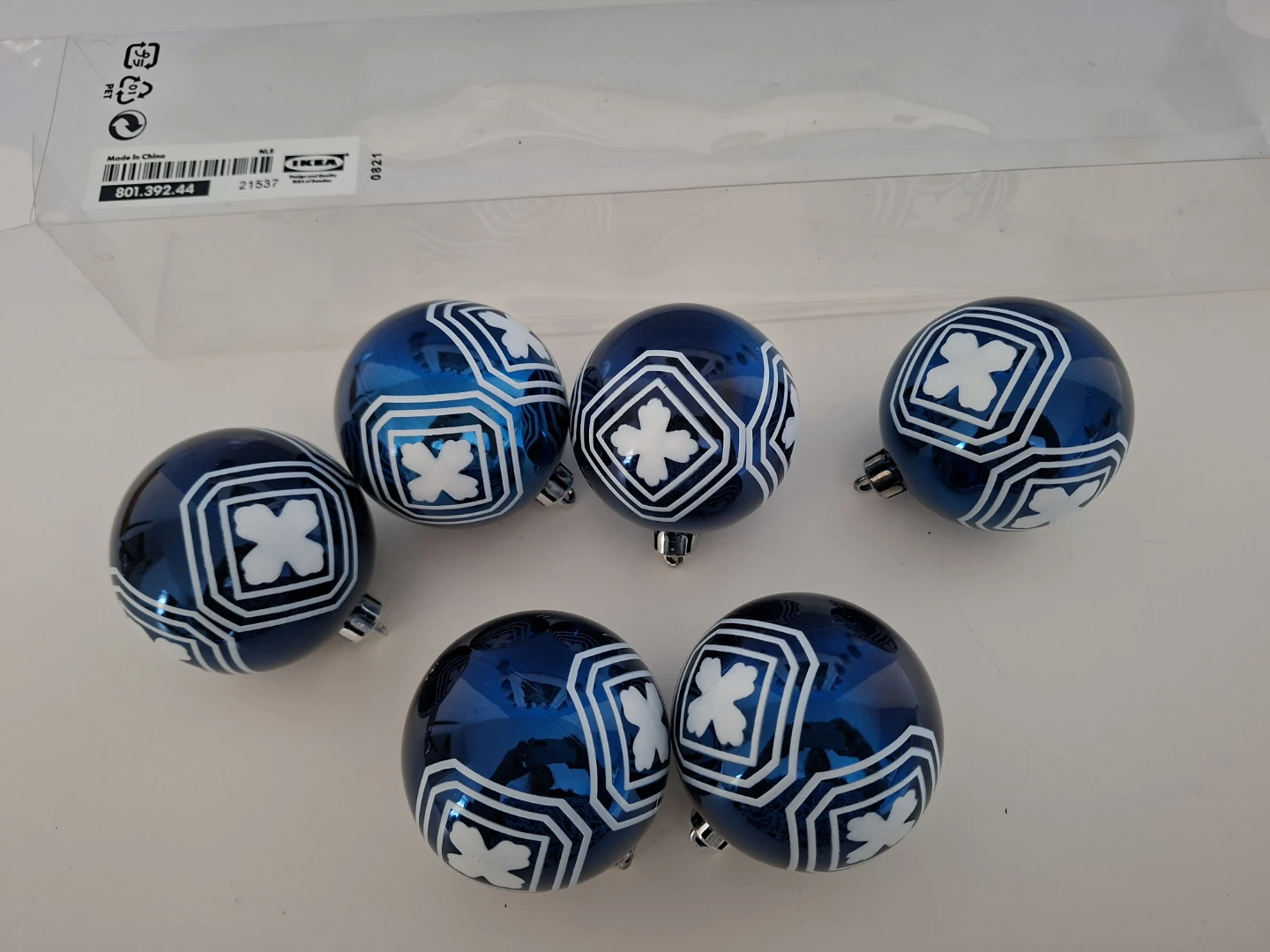 IKEA VINTER Christmas Ornaments Blue 6 Pack - photo 2