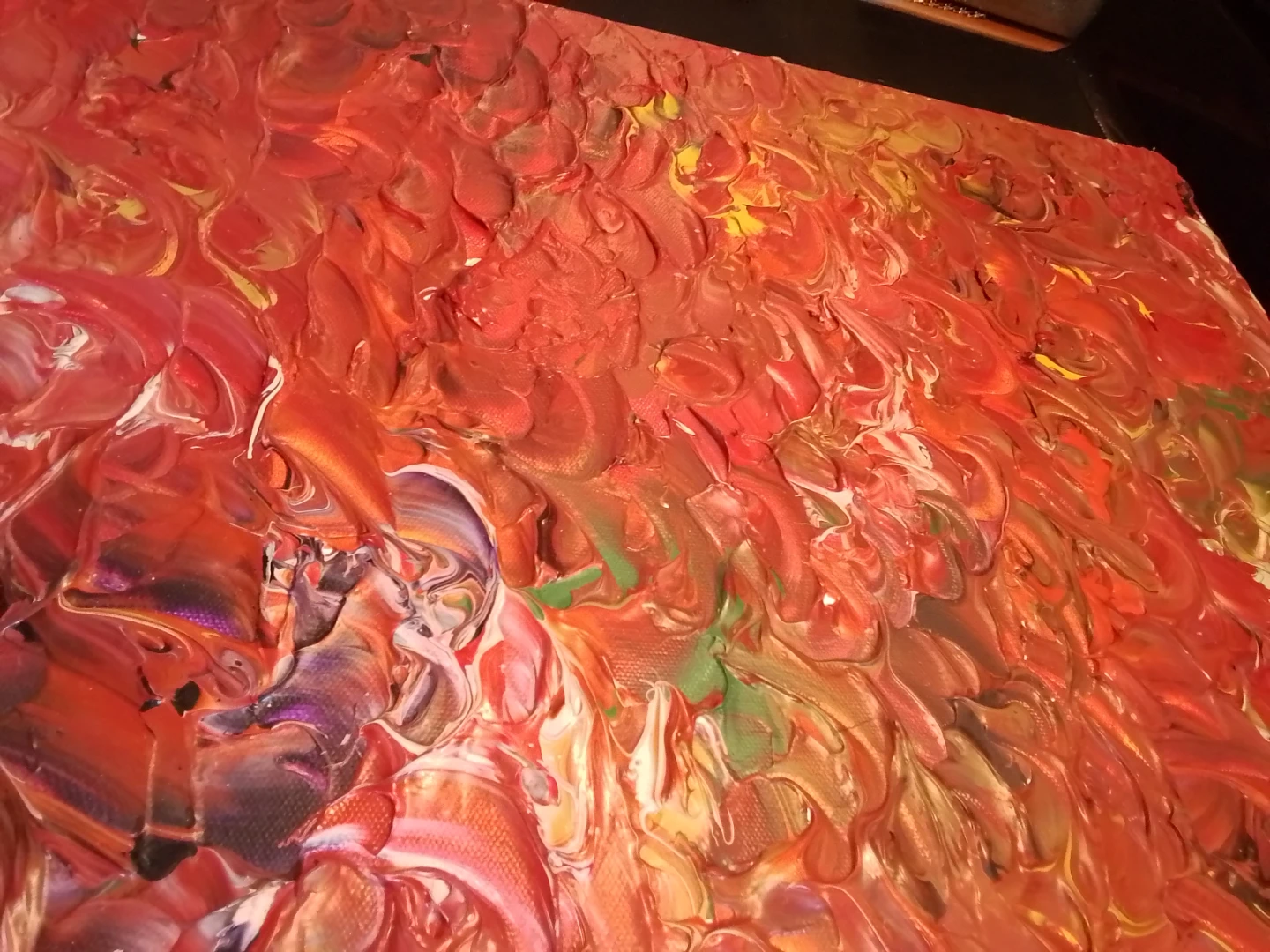 Abstract Textured Red Acrylic Painting - photo 5