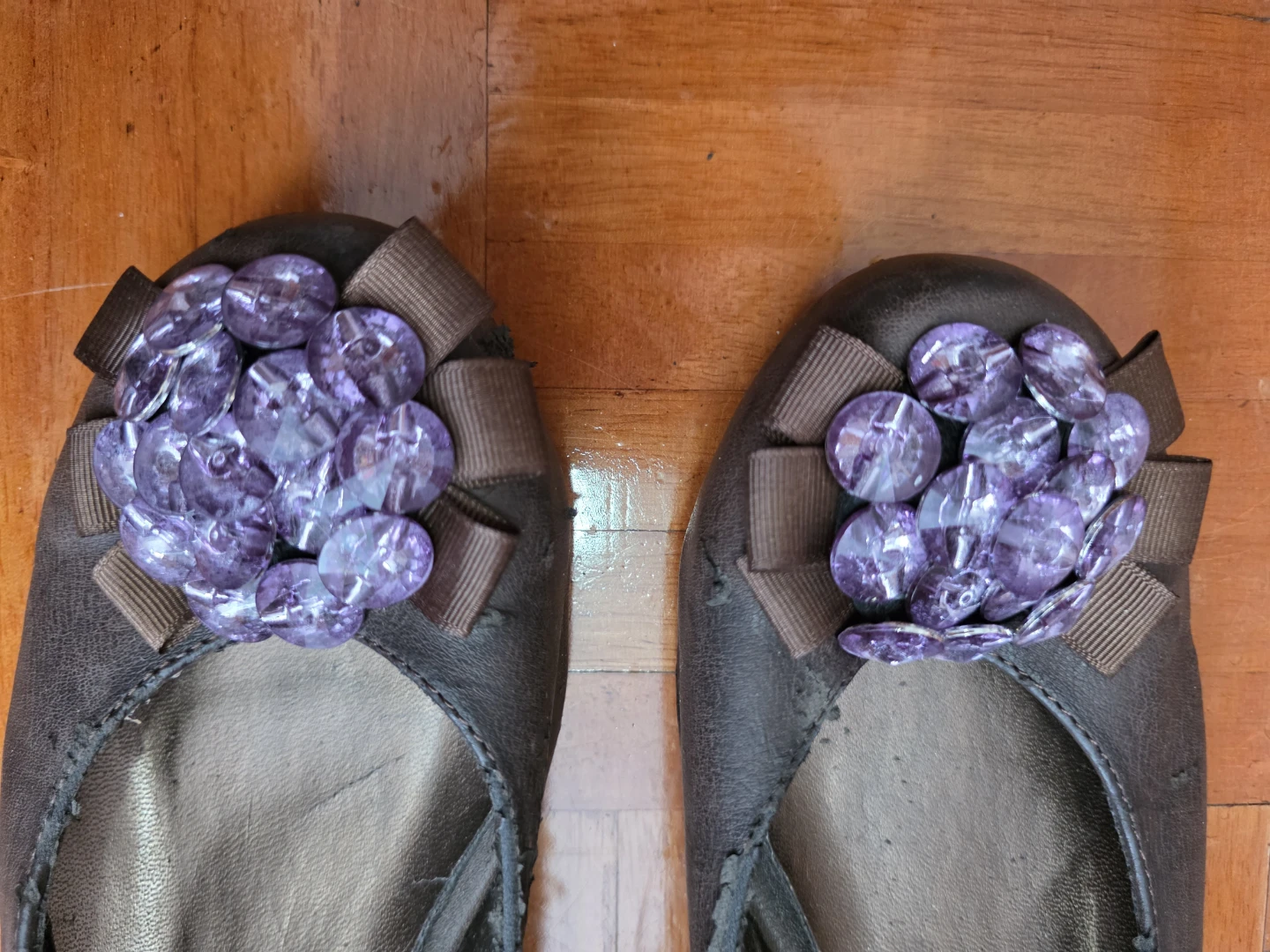 Reneeze Brown Ballet Flats with Purple Accents - photo 2