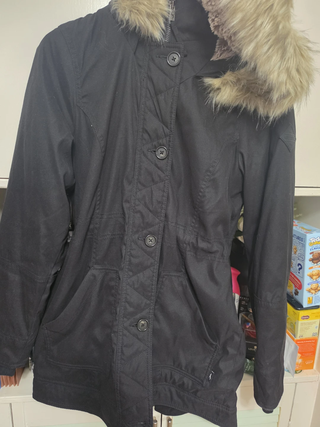 Hollister Black Parka Jacket Size Small - photo 3