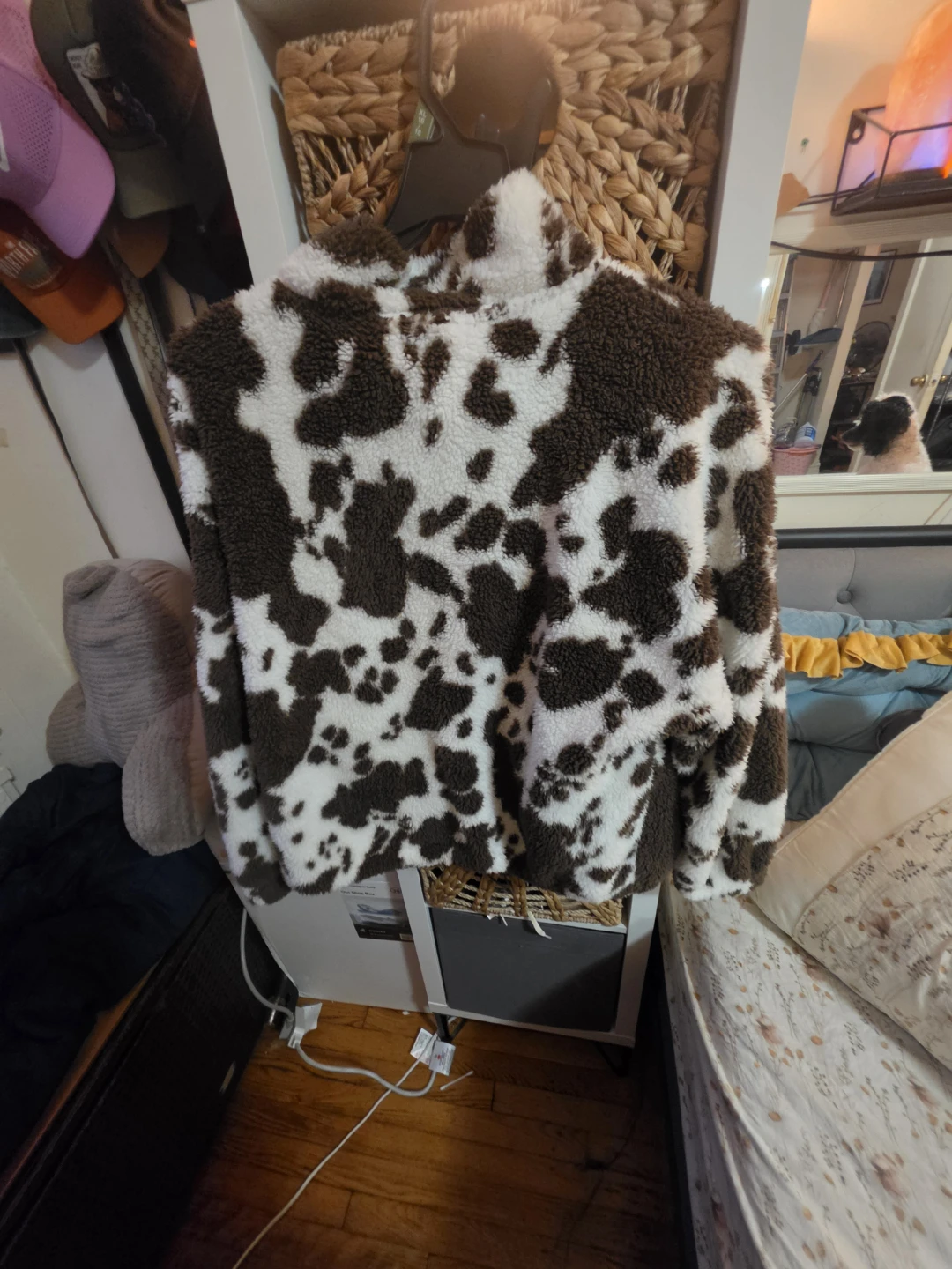 Sincerely Jules Cow Print Fleece Quarter-Zip