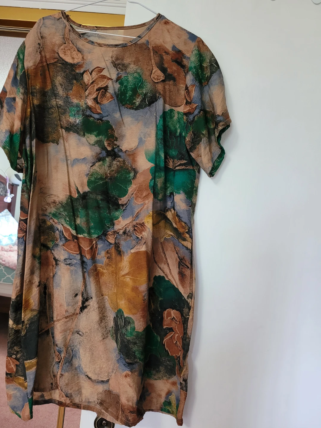 🏈Abstract Floral Print Tunic Top