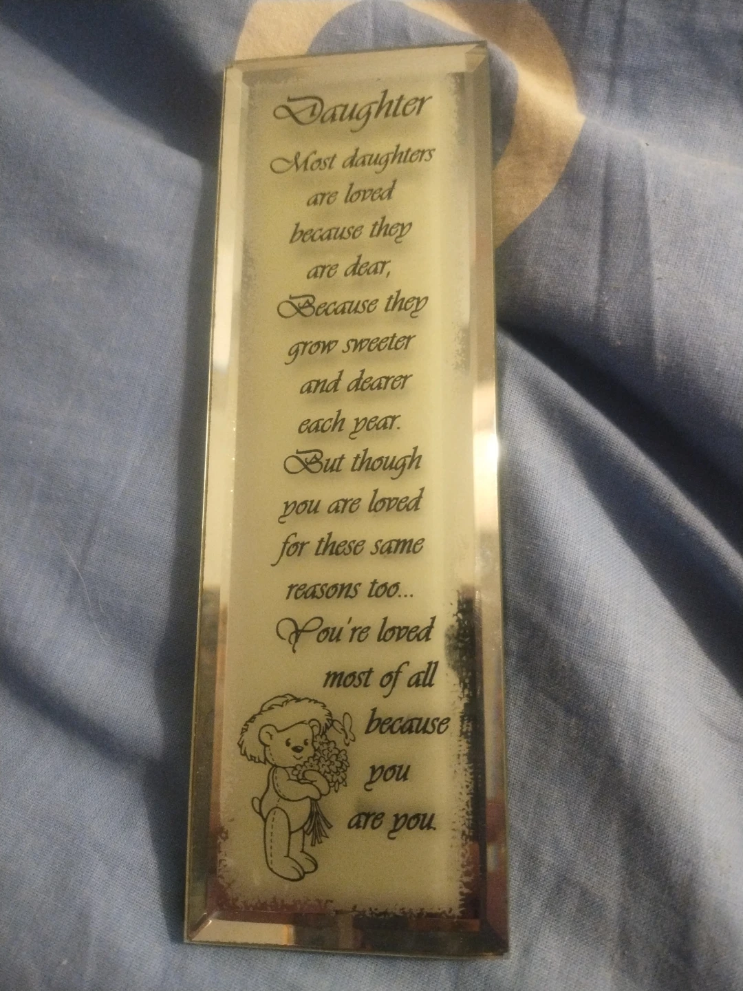 Daughter Poem Mirrored Picture Frame