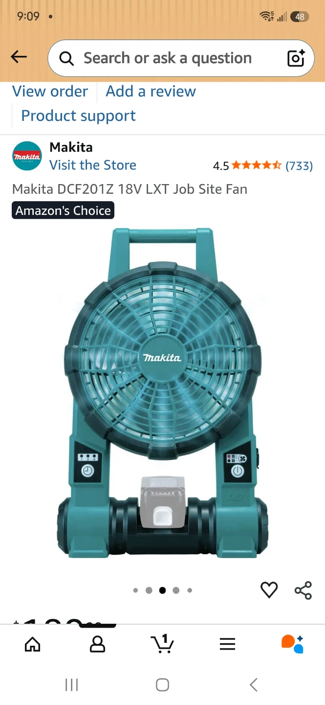 Makita DCF201Z 18V LXT Job Site Fan - photo 2