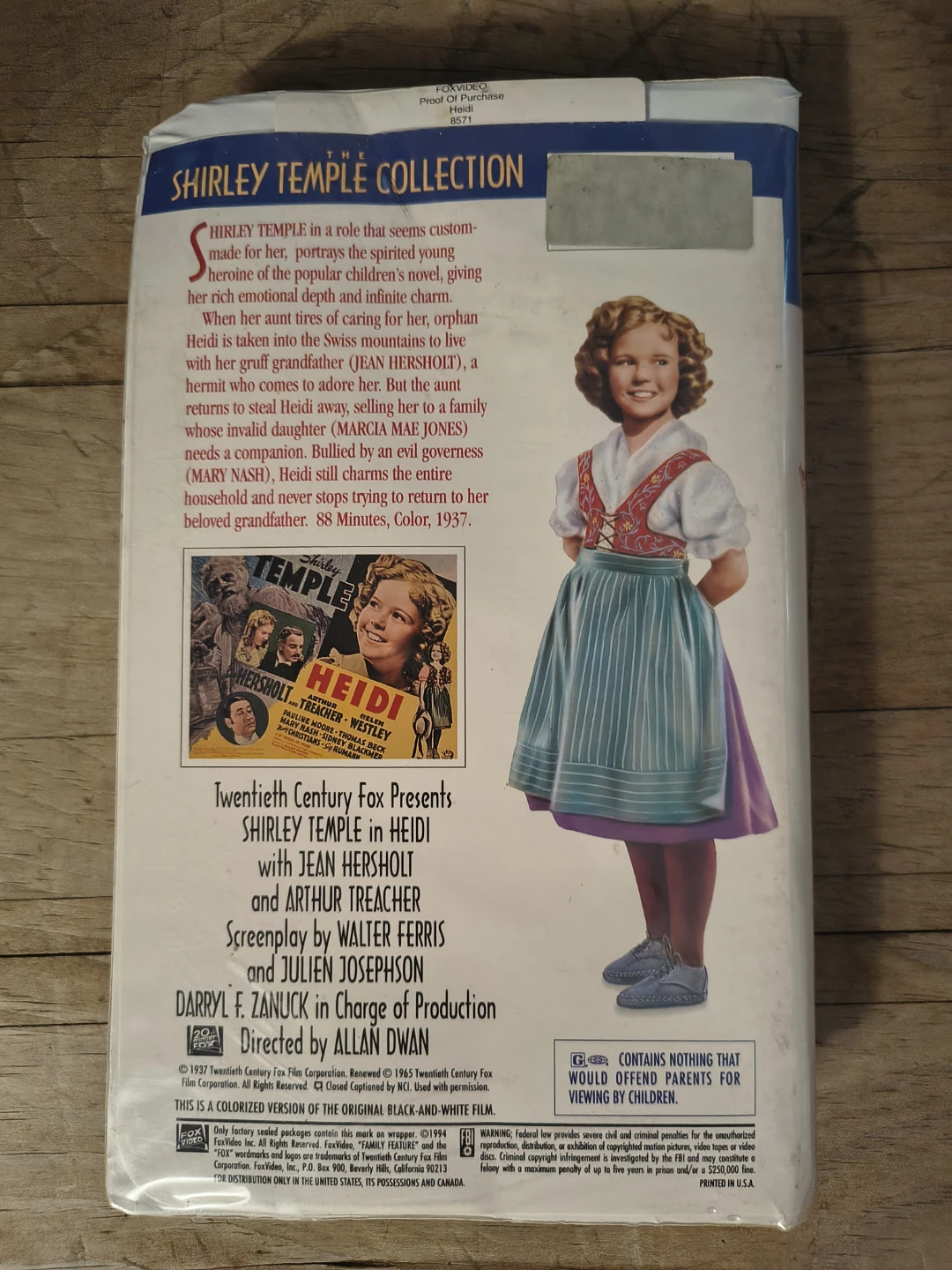 Shirley Temple in Heidi VHS Movie - photo 2