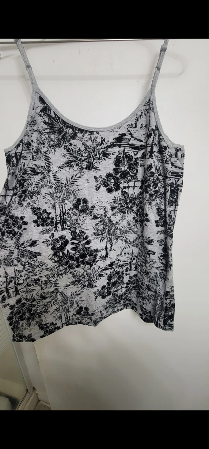 Addition Elle Grey Floral Print Camisole - Size 1X - photo 2