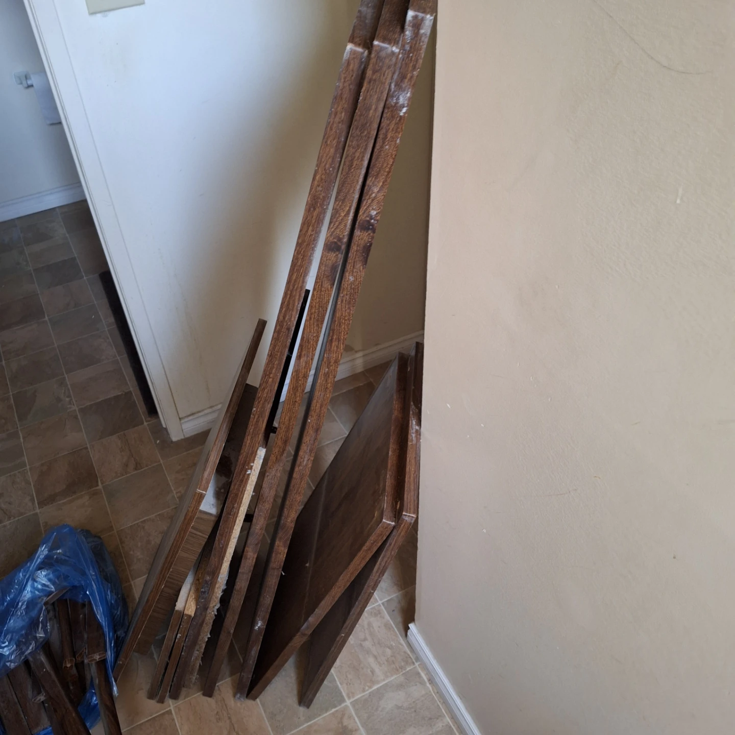 Disassembled plyWood  cabinet Components