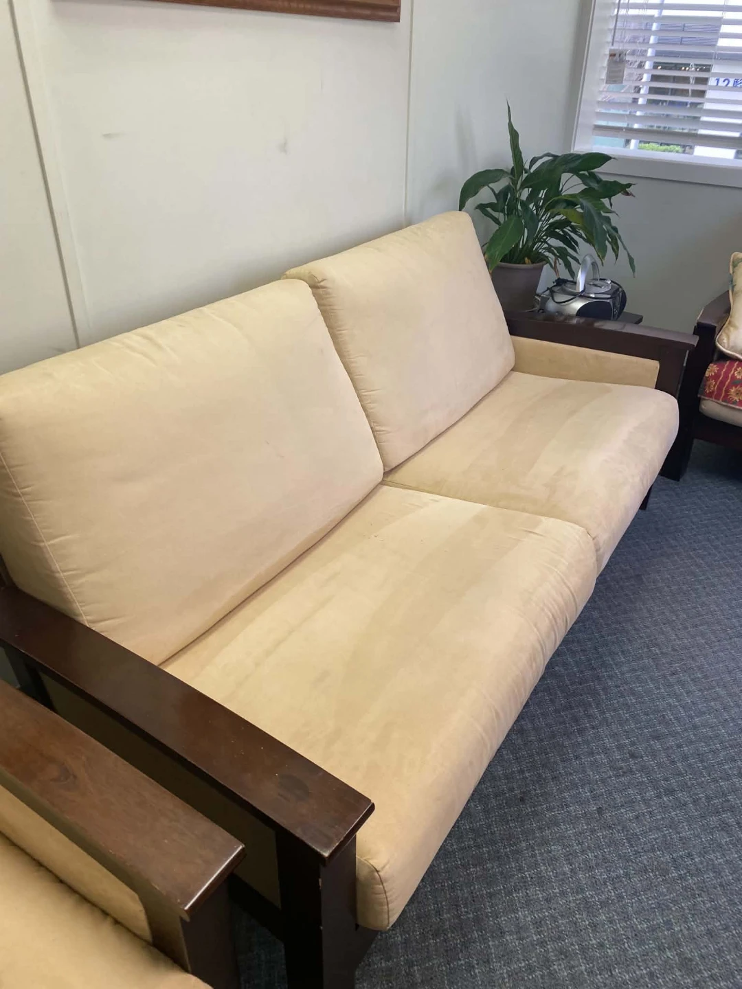 *** FREE ***.  Couch & Armchair with Wooden Frame