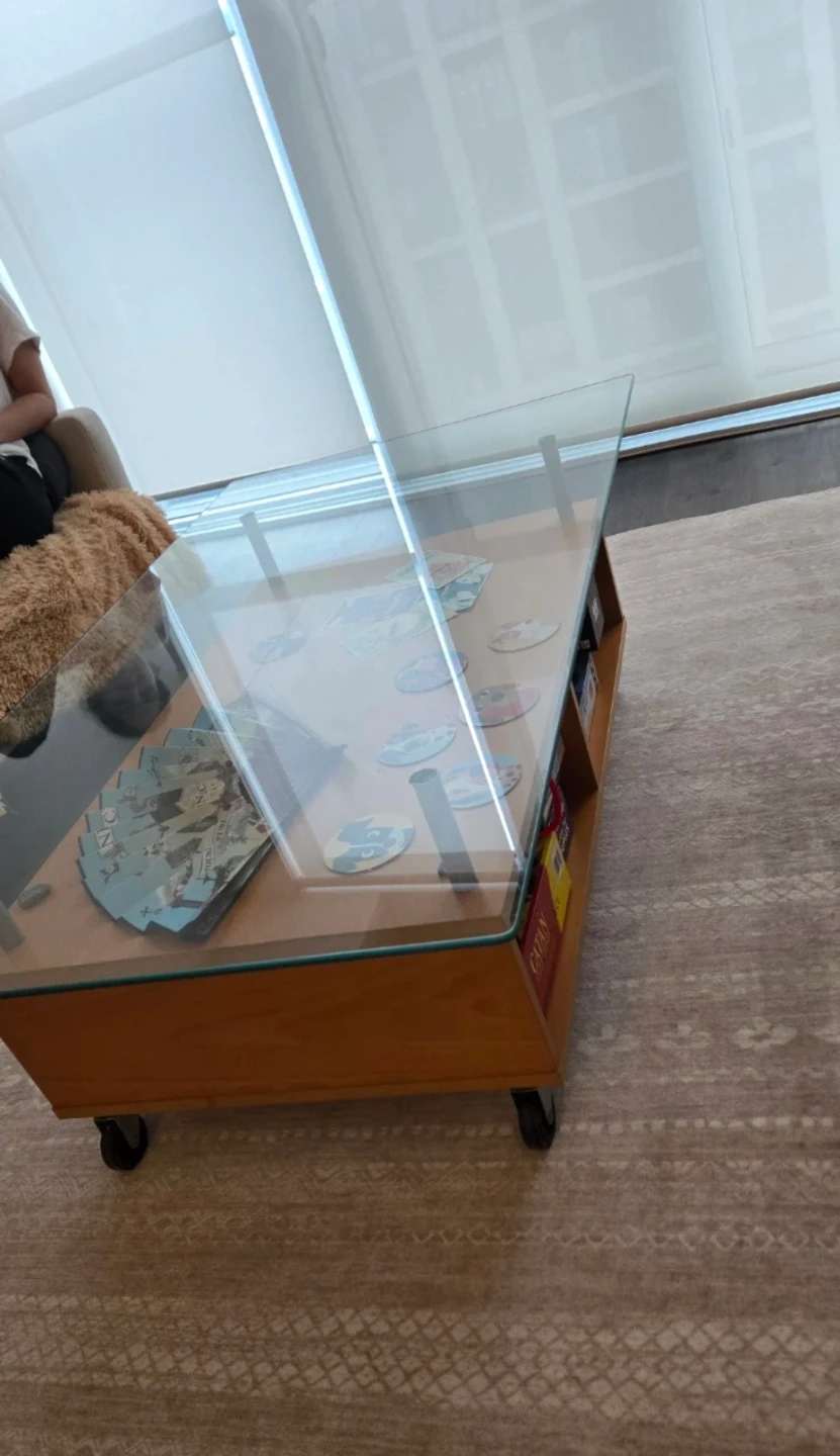 Coffee Table with Glass Top and Storage - photo 4
