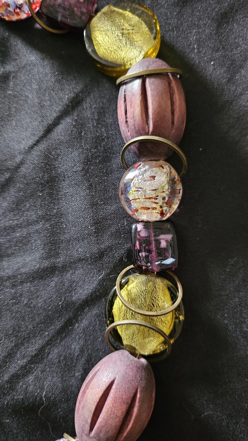 Artisan beaded statement necklace - photo 3