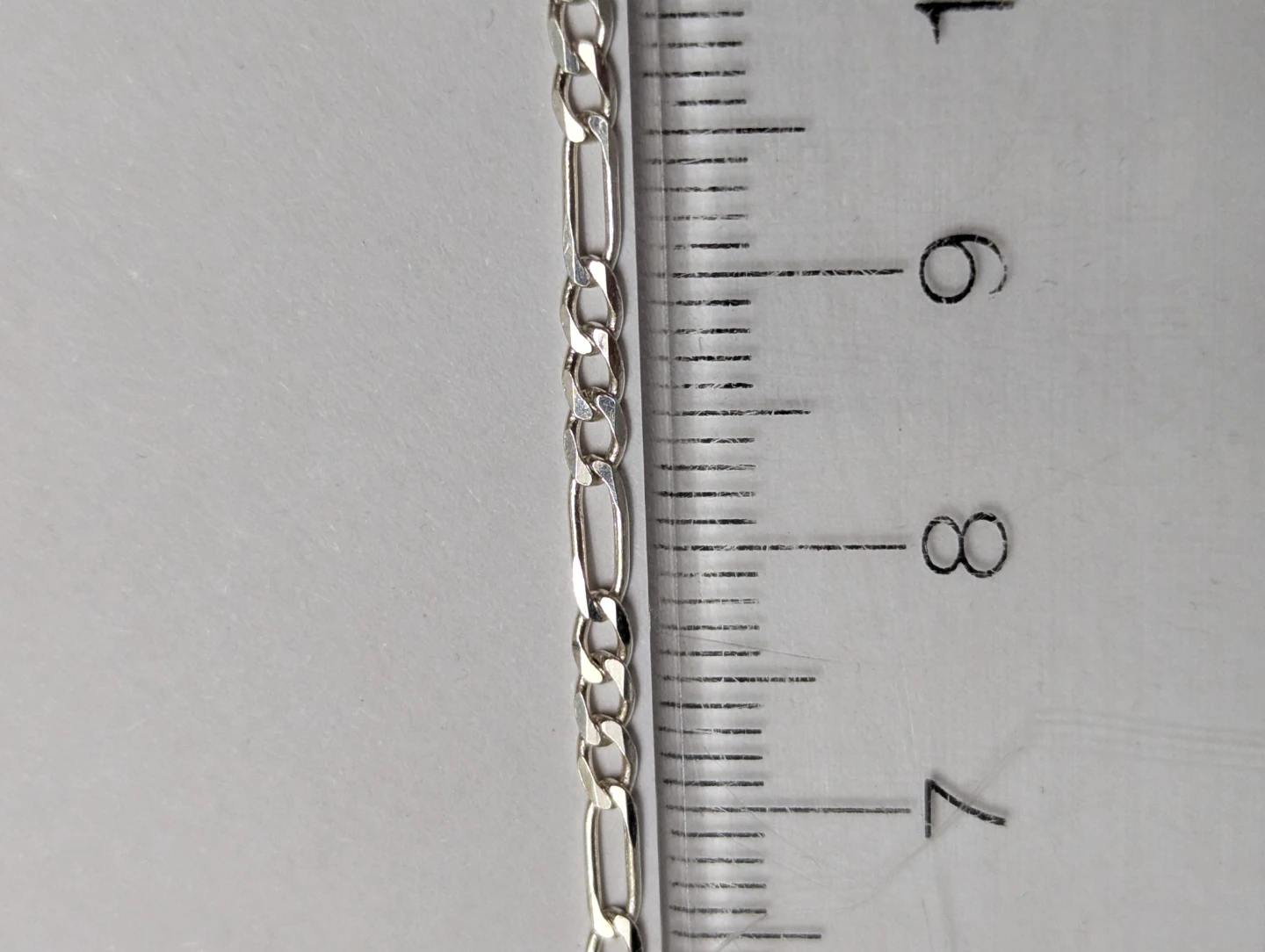 Silver chain with cross - Italian figaro link - photo 4