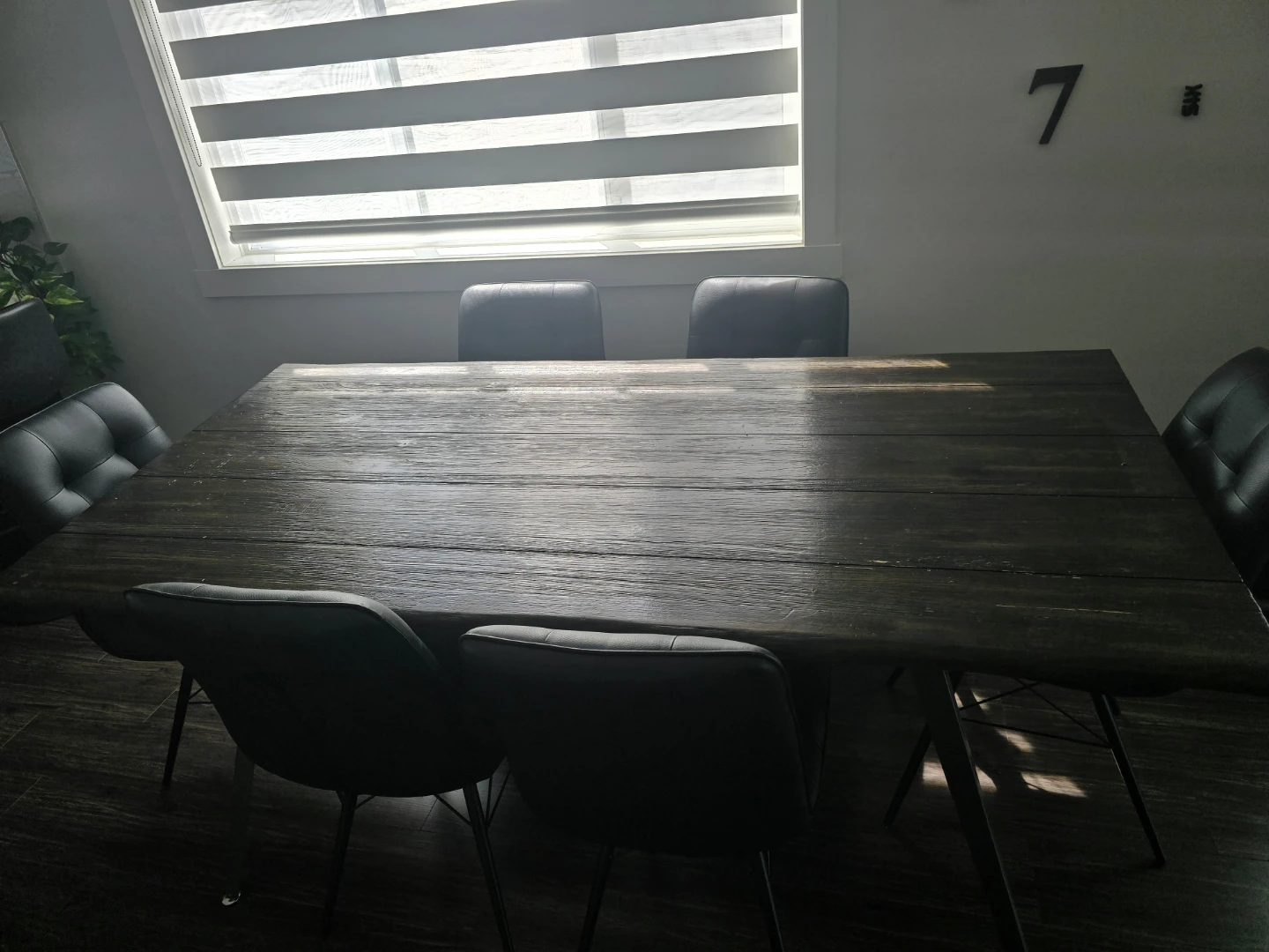 Rustic Dark Wood Dining Table - photo 3