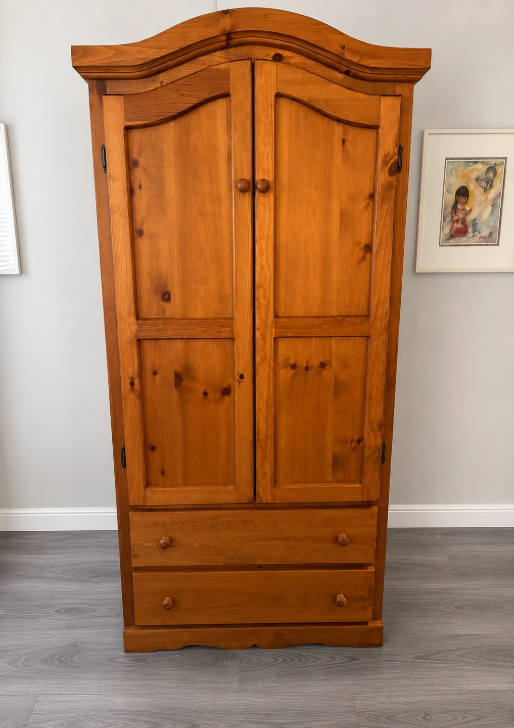 Solid Wood Bedroom Set - Bed Frame, Nightstands & Wardrobe - photo 5