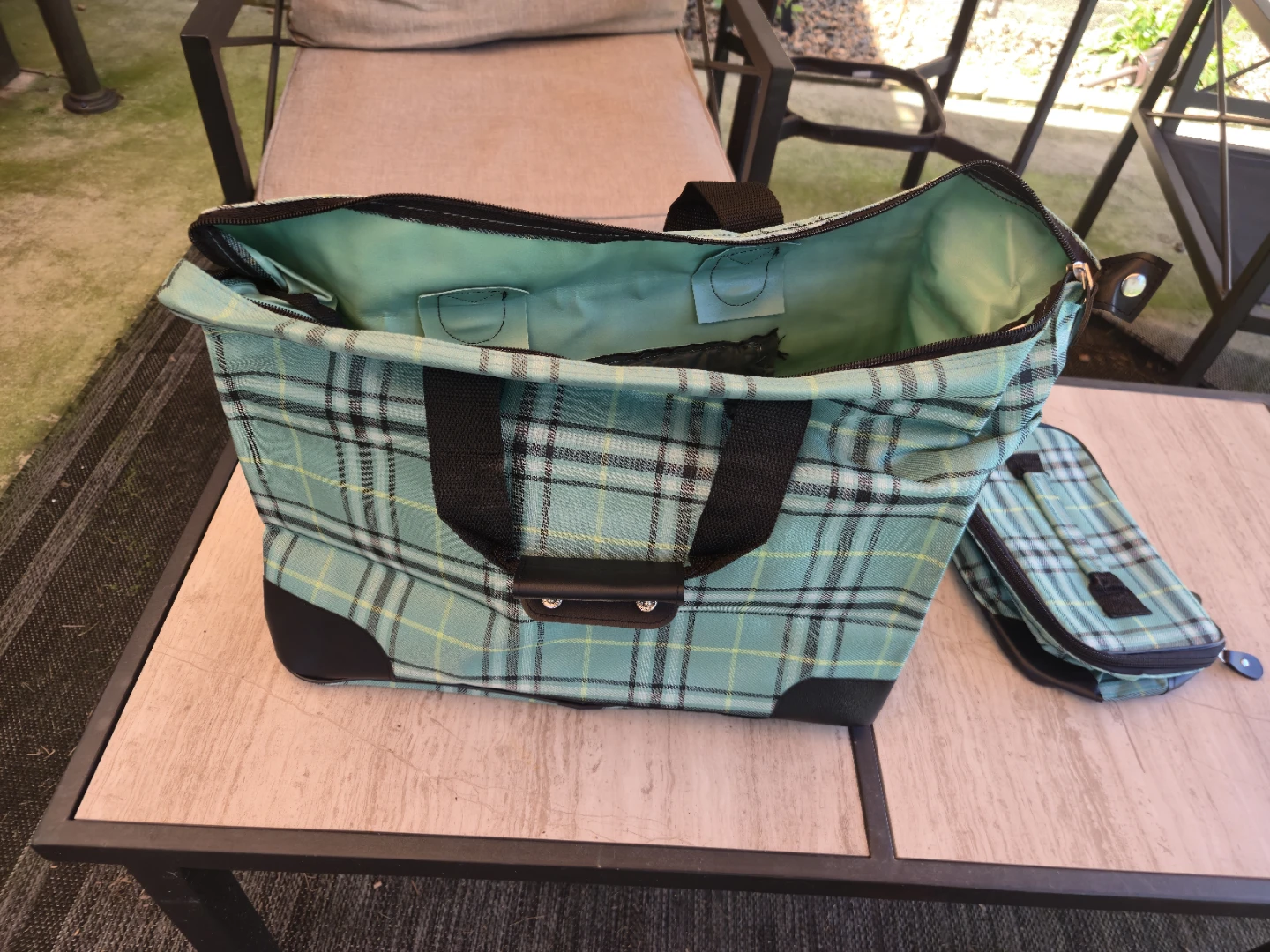 Plaid Tote Bag with Matching Organizer Case - photo 5