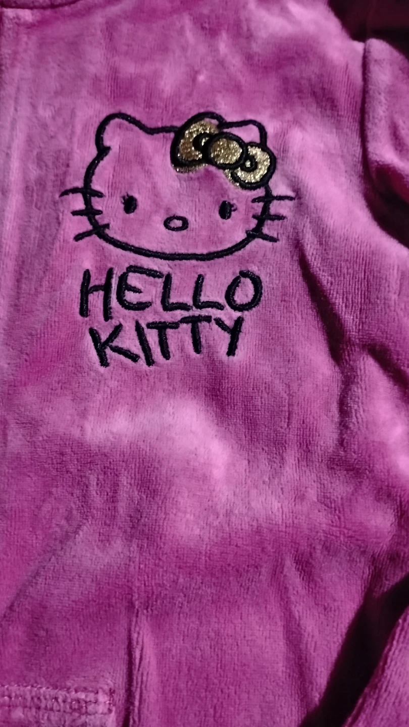 Kids Hello Kitty Pink Velour Zip-Up Hoodie - Size 7/8 (Mint) - photo 2