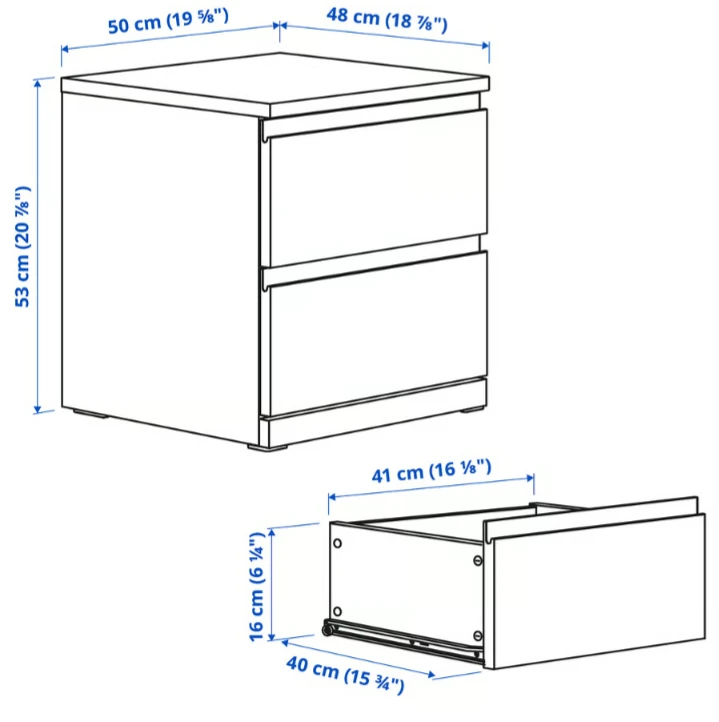 Ikea Storklinta 2-drawer dresser (grey-green, unopened) - photo 2