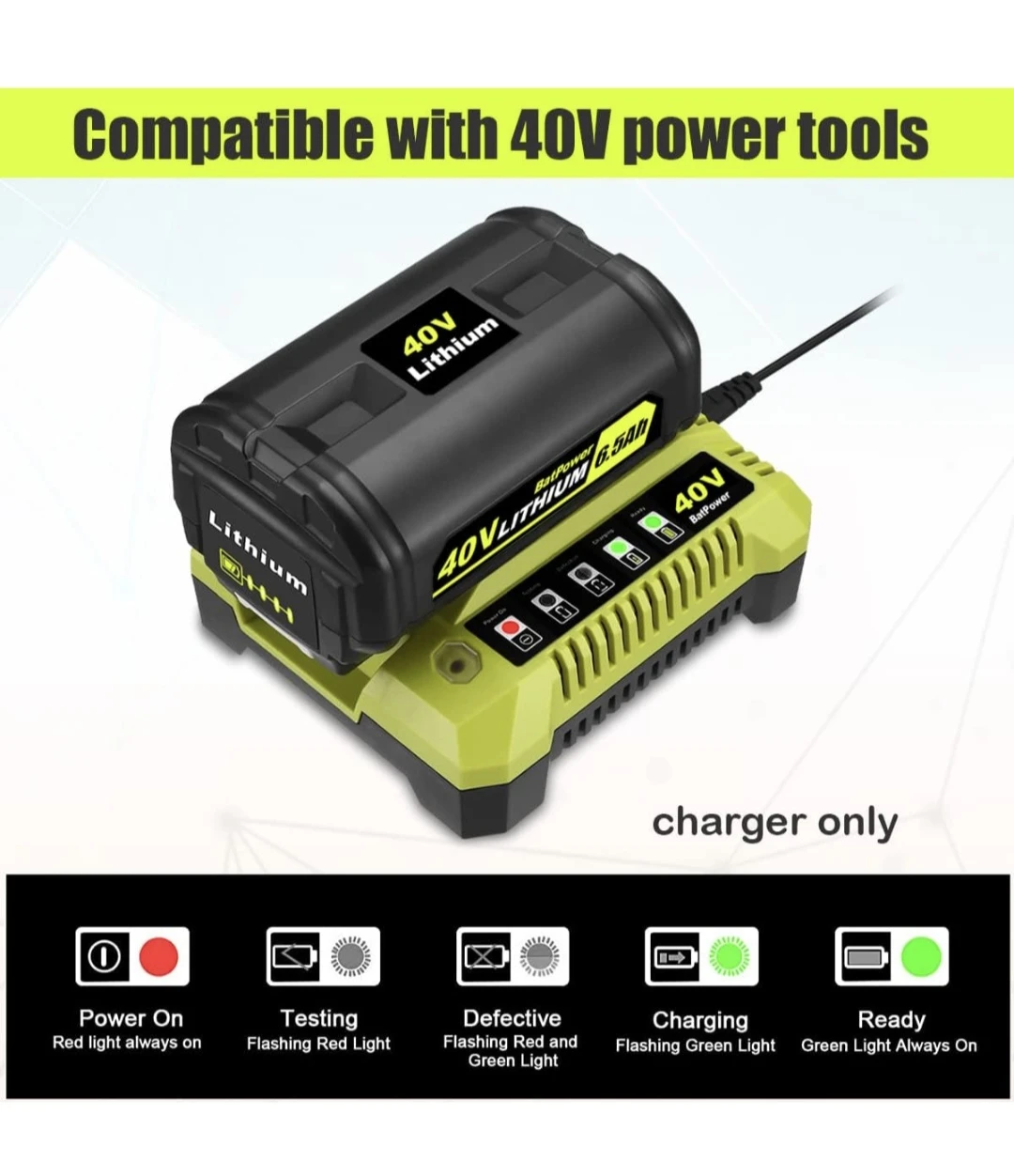 BatPower OP401 40V Battery Charger for Ryobi - photo 5