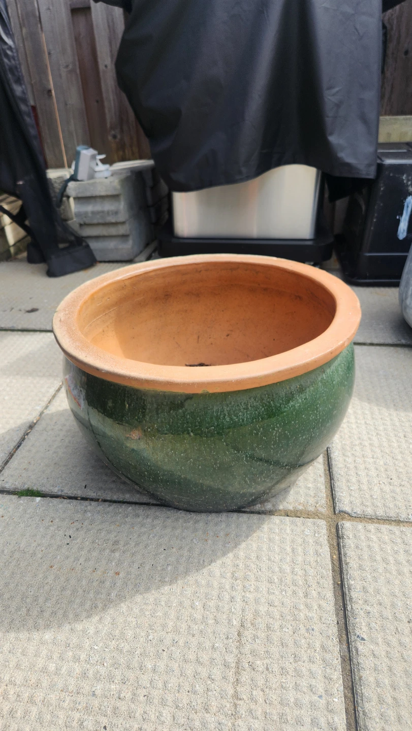 Large Round Ceramic Glazed Garden Planter