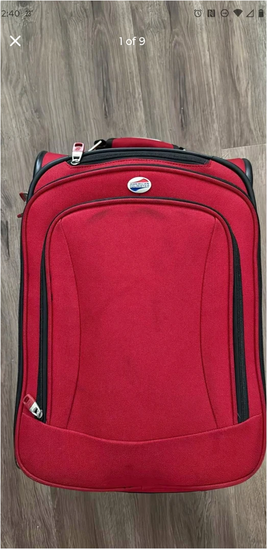 American Tourister Red Softside Carry-On Suitcase